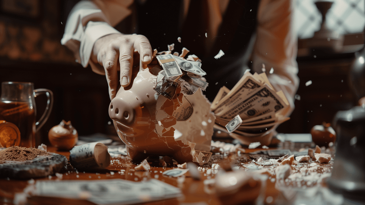 A piggy bank being smashed to pay for SlackAI